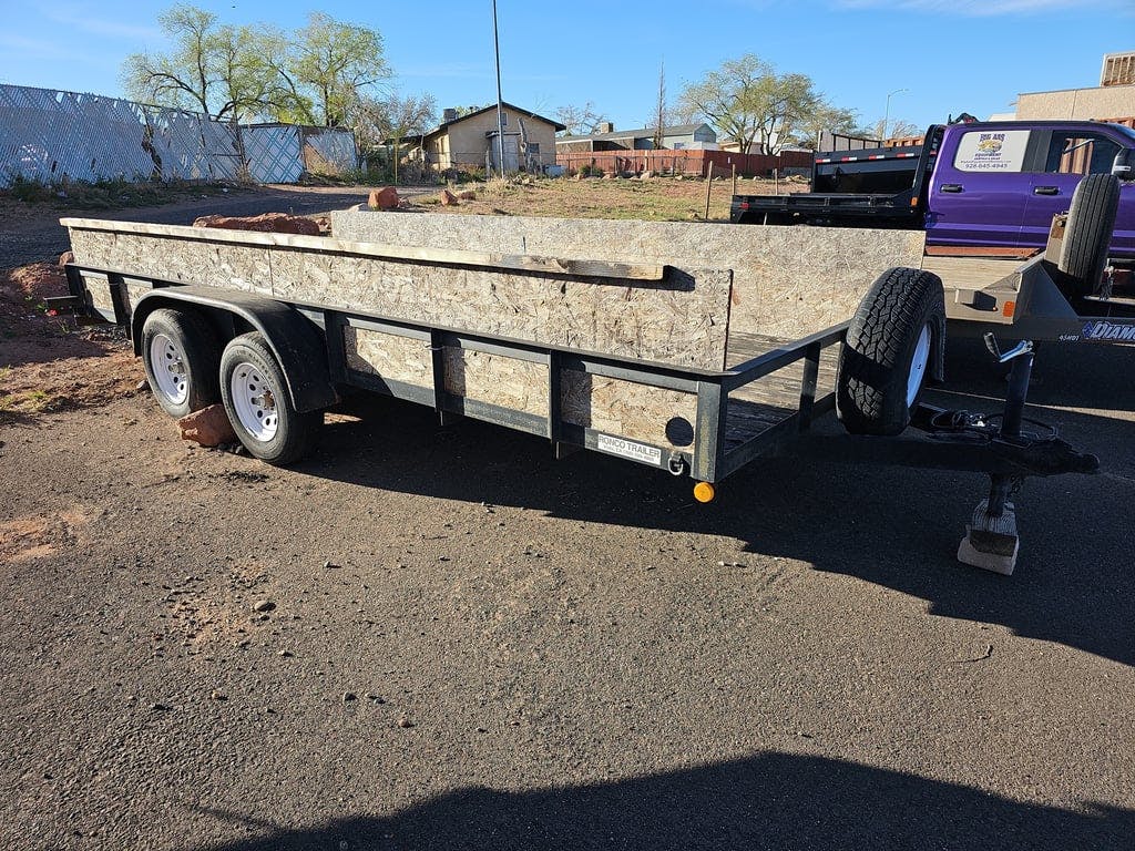 18' Tandem Axle 7K GVW Wood Deck& Sides, 2 5/16" ball Just a general trailer for hauling stuff. 